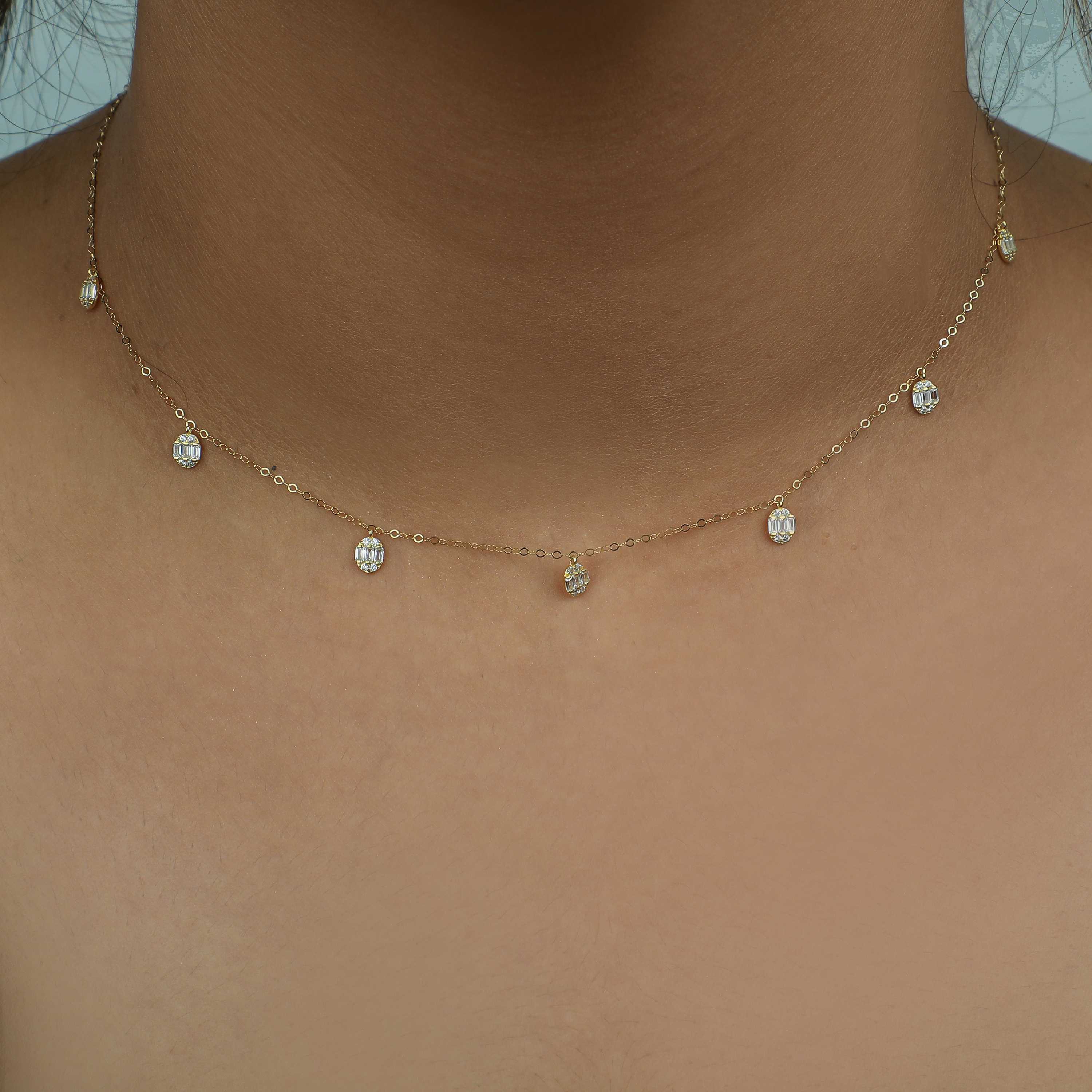 18 karat gold choker, made in Turkey - (H-0949)